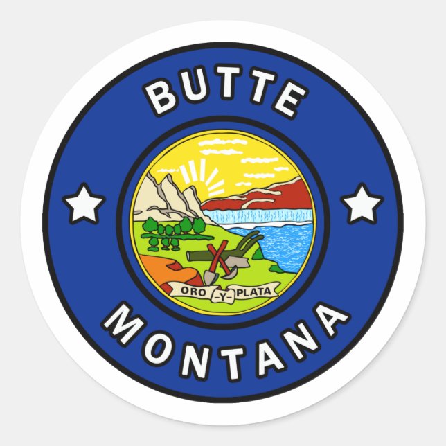 Butte Montana Classic Round Sticker (Front)