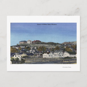 Butte, Montana - School of Mines View of Postcard
