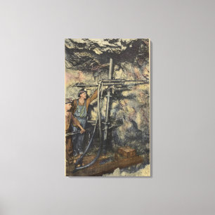 Butte, Montana - Underground Drilling in Copper Canvas Print