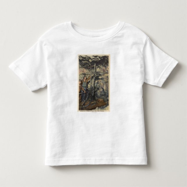 Butte, Montana - Underground Drilling in Copper Toddler T-Shirt (Front)