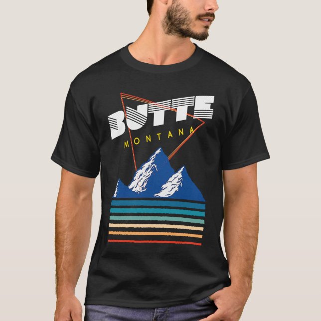 Butte Montana  USA Ski Resort  BACK PRINT  2 T-Shirt (Front)