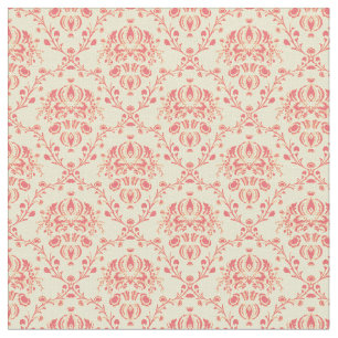 Butter and Cranberry Damask Fabric