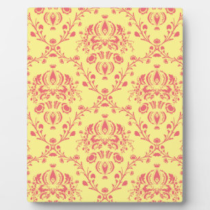 Butter and Cranberry Damask Plaque