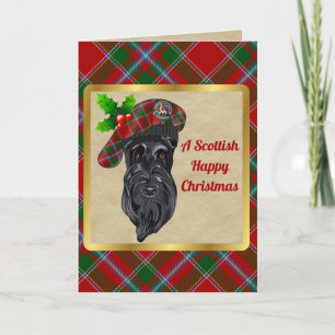 Butter Badge & Tartan  Personalised Xmas Card