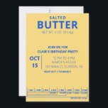 Butter Birthday Party Cooking party Invitation<br><div class="desc">Join us for a buttery birthday bash with our Butter Birthday Party Cooking Party Invitation. This fun and festive invitation feature a whimsical design of melting butter, setting the tone for a deliciously entertaining cooking party. Whether you're a seasoned chef or just enjoy whipping up tasty treats, this invitation is...</div>