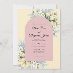 Butter Blossom Whimsical Wedding Invitation
