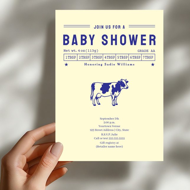 Butter Cow Baby Shower Invitation (Creator Uploaded)