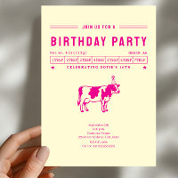 Butter Cow Hot Pink Birthday Party