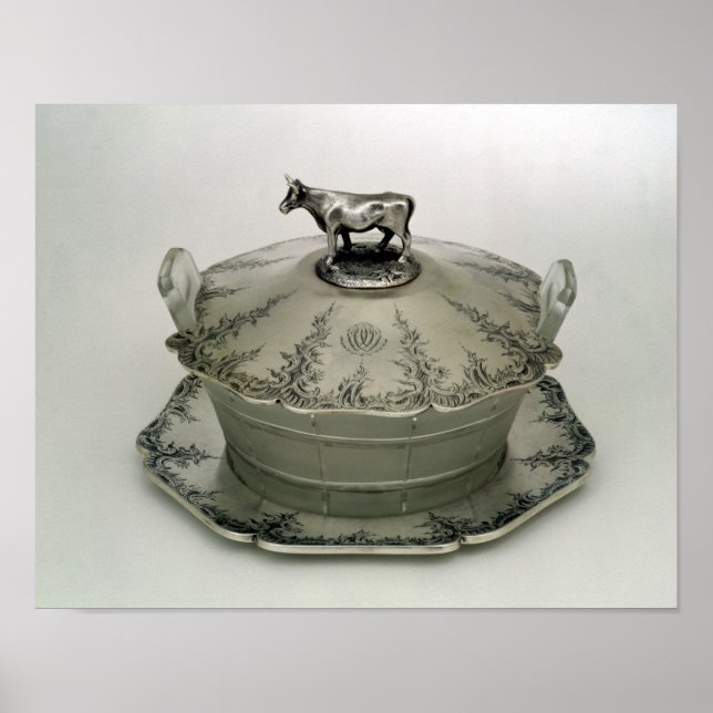 Butter dish with a frosted glass base poster (Front)