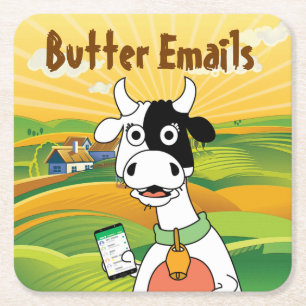 Butter Emails Political Humour Square Paper Coaster