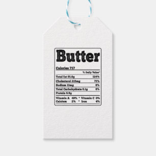 Butter Facts Ingredients Funny Foodies Thanksgivin Gift Tags