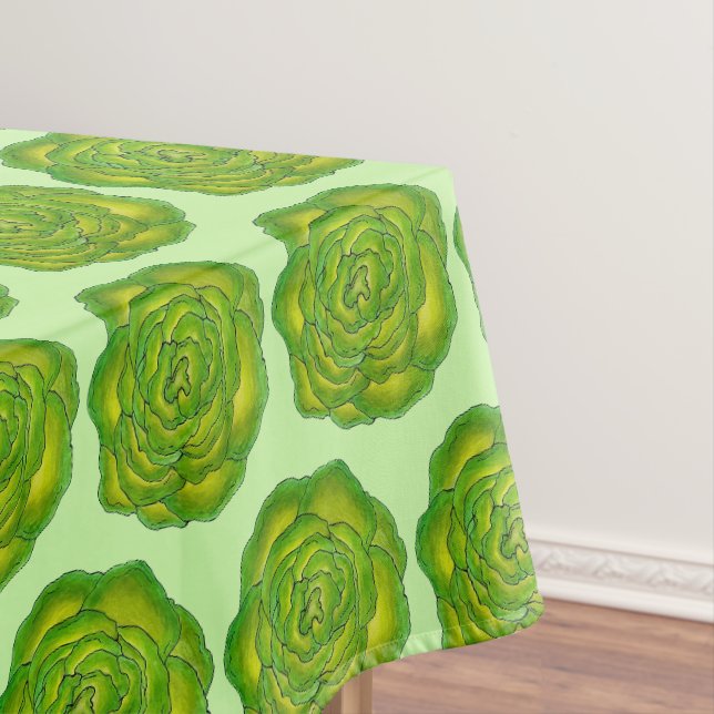 Butter Lettuce Head Vegetables Garden Party Tablecloth (In Situ)