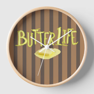 Butter Life Brown Stripes BG Clock