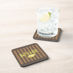 Butter Life Brown Stripes BG Coaster