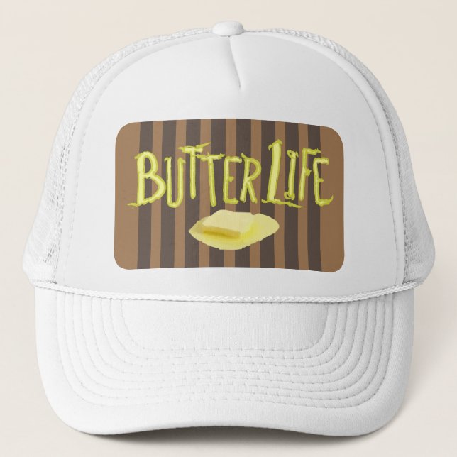 Butter Life Brown Stripes BG Trucker Hat (Front)