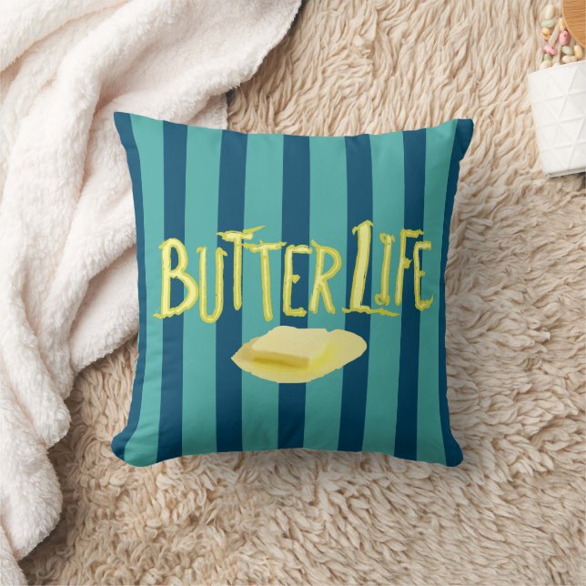 Butter Life Teal Stripes BG Cushion (Blanket)