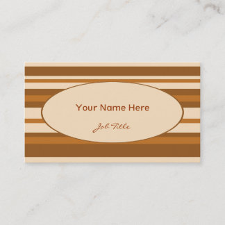 Butter Mint Stripe business card template oval