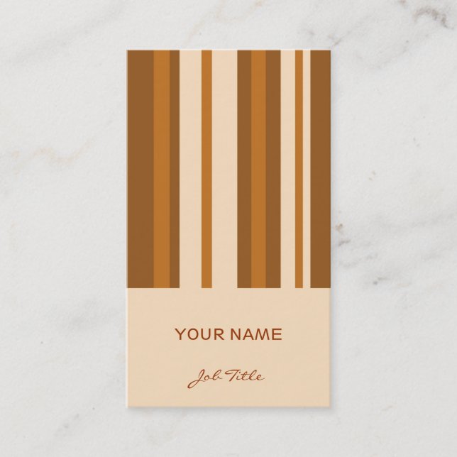Butter Mint Stripe business card vertical stripes (Front)