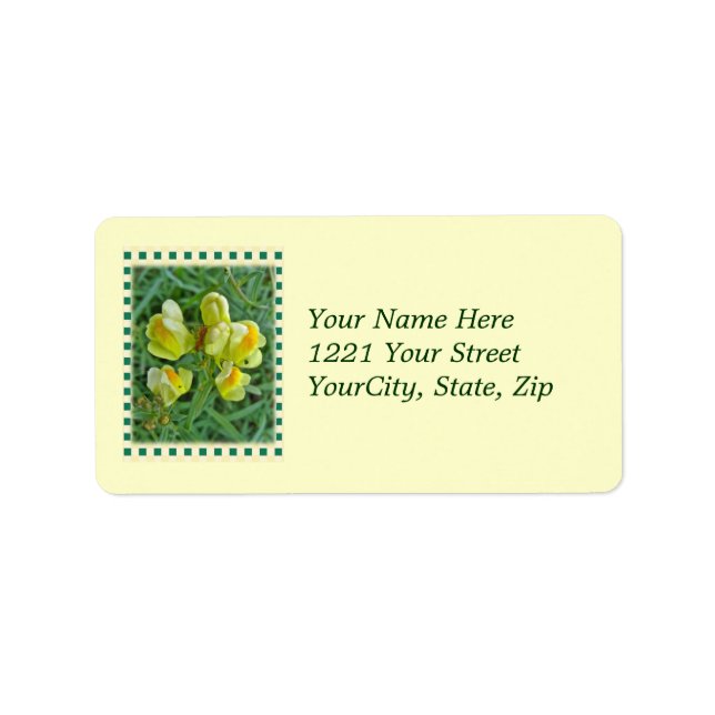 Butter 'n Eggs Wildflower Address Label (Front)