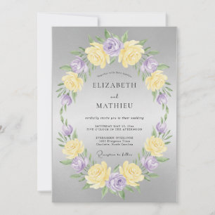 Butter Pale Lilac Peony Wedding Invitation