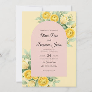Butter Pink Petal Wedding Invitation