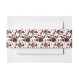 Butter Rum Burgundy Dark Purple Print Belly Bands Invitation Belly Band