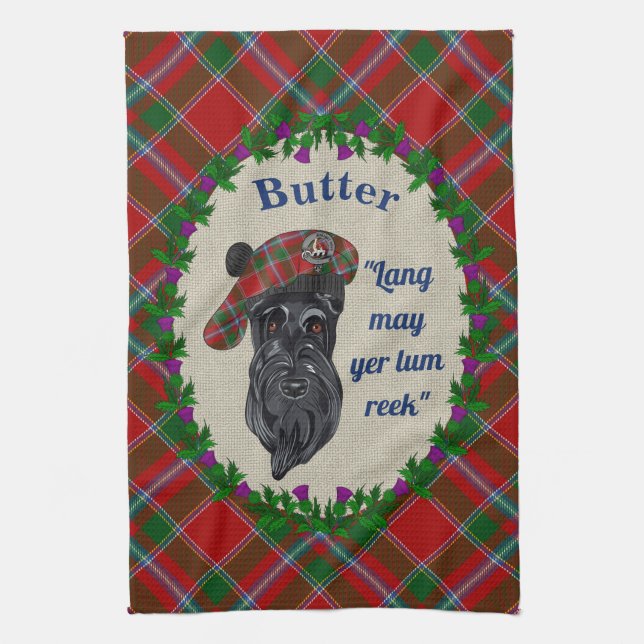 Butter Scottie Dog Kitchen Towel (Vertical)