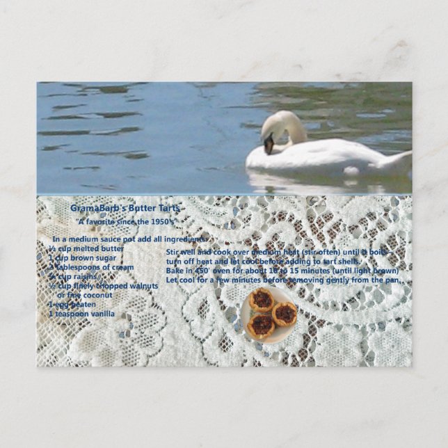 Butter Tart Recipe Postcard (Front)