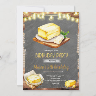 butter themed party Invitation