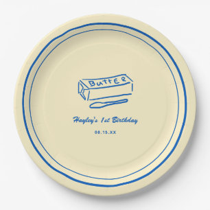 Butter Themed Yellow Butter Birthday Party Paper Plate