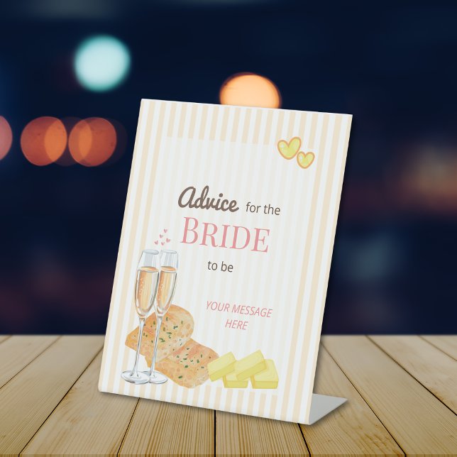 Butter Together Bridal Shower Advice For The Bride Pedestal Sign (Creator Uploaded)