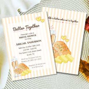 Butter Together Bridal Shower Butter Bread Theme Invitation