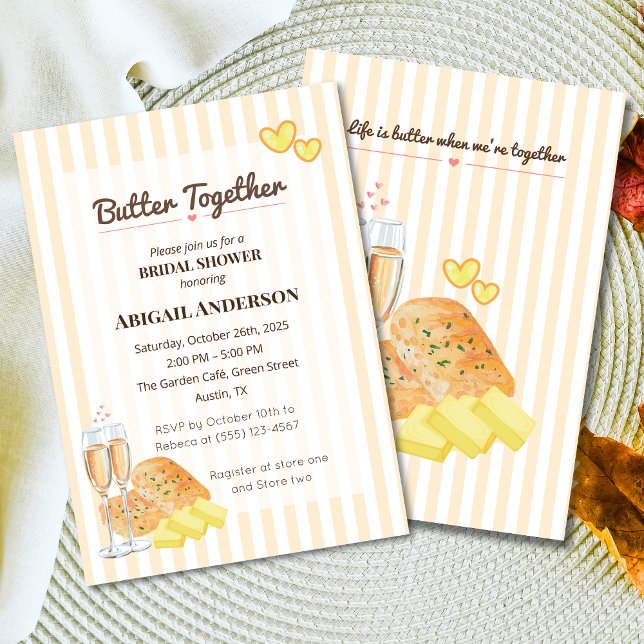 Butter Together Bridal Shower Butter Bread Theme Invitation (Creator Uploaded)