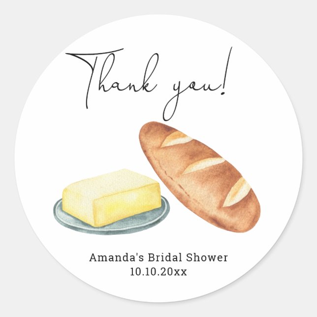 Butter Together Bridal Shower  Classic Round Sticker (Front)