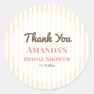 Butter Together Bridal Shower Thank You  Classic Round Sticker