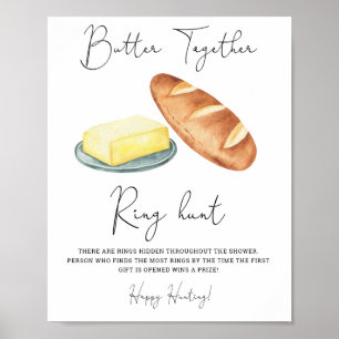 Butter together Ring hunt bridal shower game Poster