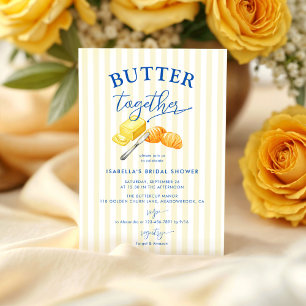 Butter Together Yellow Stripes Bridal Shower Invitation