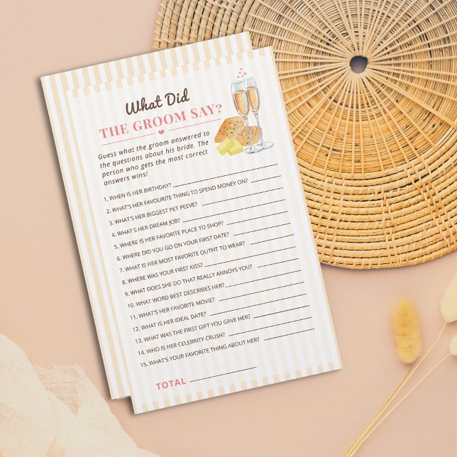 Butter -What Did The Groom Say? Bridal Shower Game (Creator Uploaded)