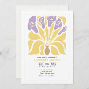 Butter & Wisteria Abstract Floral Boho Wedding Invitation