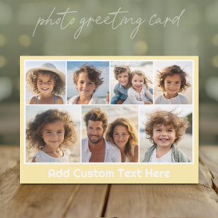 Butter Yellow - 7 Photo Collage Chunky Text Holiday Card