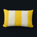 Butter Yellow and Ecru Stripe Pillow<br><div class="desc">Wide stripes in butter yellow and ecru ivory are a modern and preppy accent for your home decor. Pair with bolder patterns for an elegant mix and on-trend style.</div>
