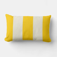 Butter Yellow and Ecru Stripe Pillow