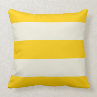 Butter Yellow and Ecru Stripe Pillow
