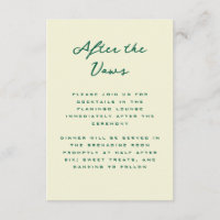 Butter Yellow and Green Simple Reception
