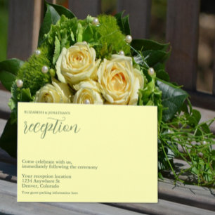 Butter Yellow and Sage Minimalist Reception Enclosure Card