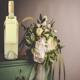 Butter Yellow and Sage Minimalist Wedding Bottle Tag