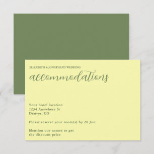 Butter Yellow and Sage Minimalist Wedding Enclosure Card
