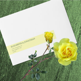 Butter Yellow and Sage Minimalist Wedding Wraparound Address Label