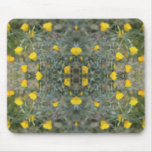 Butter Yellow California Poppy Pattern Mouse Pad