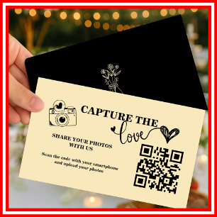 Butter Yellow Capture The Love QR Code Wedding Enclosure Card